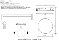 Светильник трековый магнитный Crystal Lux CLT 0.33 015 5W BL 4000K