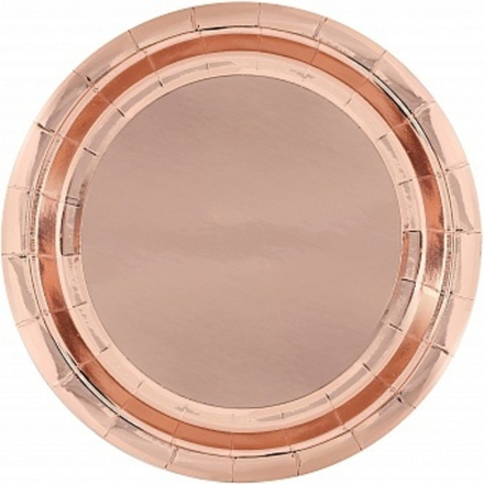 Тарелки (7''/18 см) Розовое Золото Металлик 6 шт.