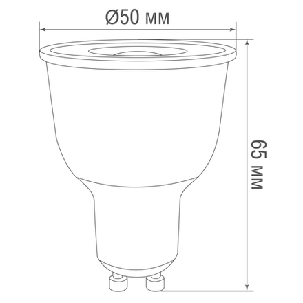 Donel, Светодиодная лампа 9Вт, MR16, 220В, GU10, 3000K, 720Лм, Ra>80, 60°, D50хH65мм, Dim Triac, Сер