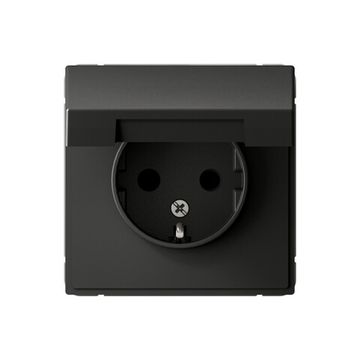 Розетка ArtGallery 16А IP20 с заземл. защ. шторки с крышкой механизм базальт SE GAL001446