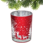 Подсвечник «Зимнее сияние» 10*12,5 см, Красный