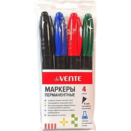 Набор маркеров перманентных 5,0мм 4цв.
