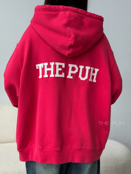 Красная худи на молнии с капюшоном