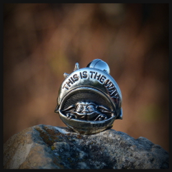 Бусина "Таков Путь" для темляков или браслетов , мельхиор