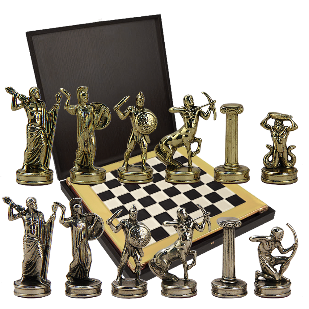 Manopoulos Шахматы сувенирные "Битва Титанов" бронзовые