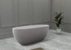 Ванна из искусственного камня ABBER Stein AS9641-1.5 белая матовая  150x78 см