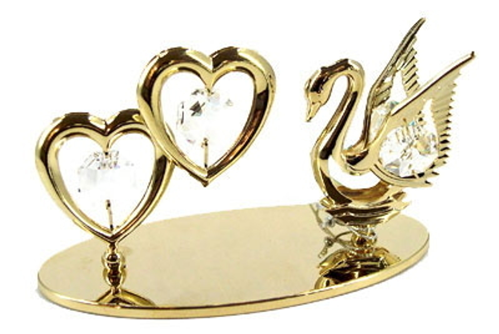 Фигурка декоративная Crystocraft Лебедь с кристаллами Swarovski, 10х6 см