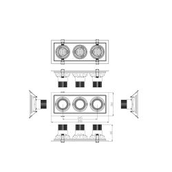 Светильник светодиодный встраиваемый Даунлайт ЭРА SKD-13-36-40K-W20 3х20Вт 4000K 5400Лм 390х150х110 5 лет гарантии