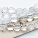 Горный хрусталь фриформ, размер около 9-12 мм, цена за отрезок 19 см (1/2 нити)