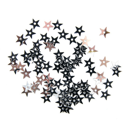 Пайетки 'звездочки' 7мм, 'Астра' 10г (1 серебро)