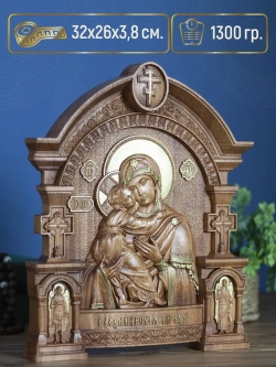 Владимирская икона Божией Матери, бук, 32х26х3,8 см