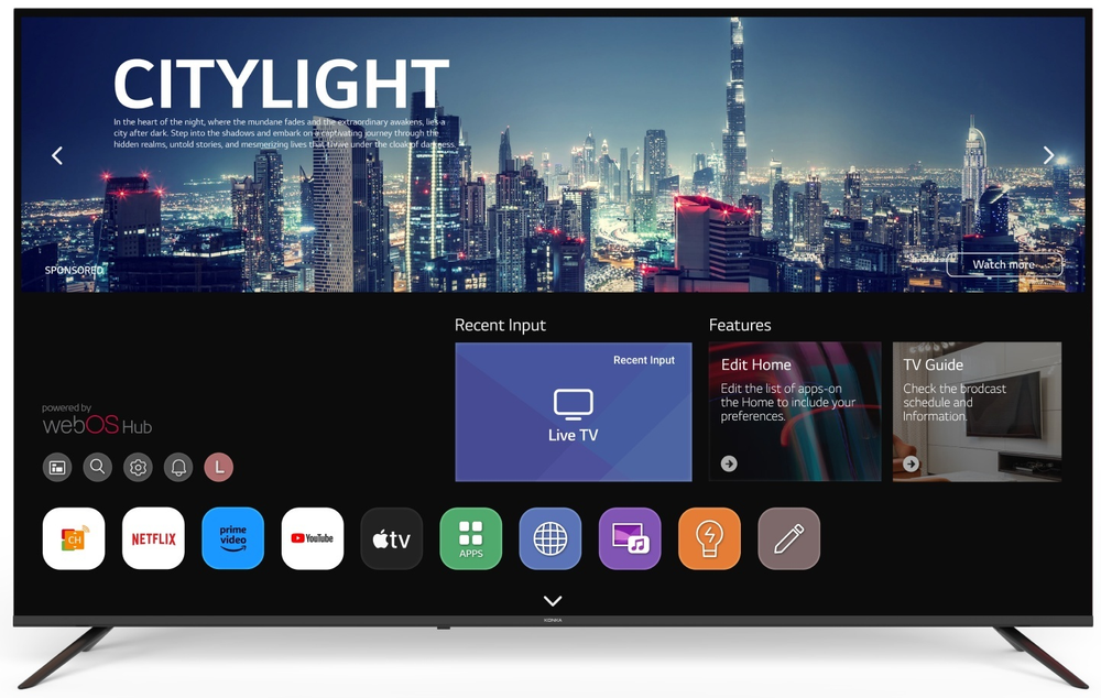 Телевизор KONKA KT65-U683WB 165 см черный