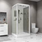 Душевая кабина Niagara Standart ST100/15Q (100х100х215) квадрат,поддон 15см,распашная,проф.белый,3 места