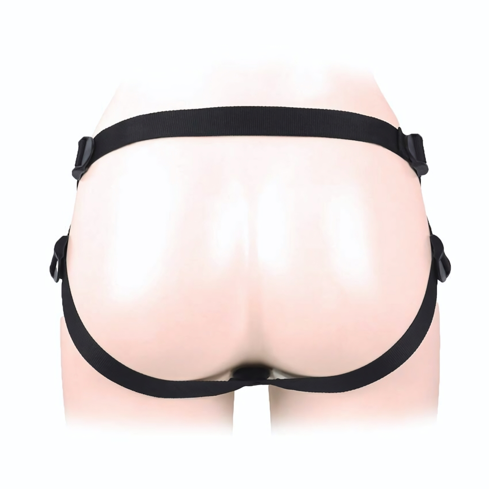 Черный пояс-трусики в комплекте с коннектором и насадкой (Цвет: черный)