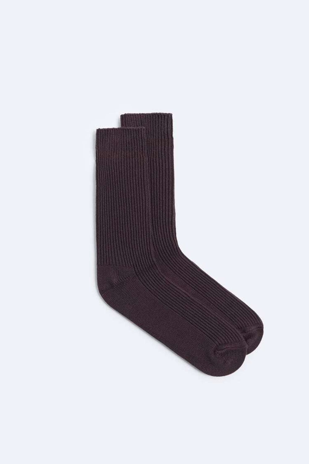 ZARA НОСКИ В РУБЧИК, ШОКОЛАДНЫЙ