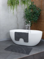 Комплект ковриков для ванной и туалета My Crystal серия Gold 60*100 и 50*60 Радуга,антрацит