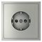 Розетка встраиваемая Voltum S70 с заземлением и защитными шторками, 16А, (сталь) VLS040205