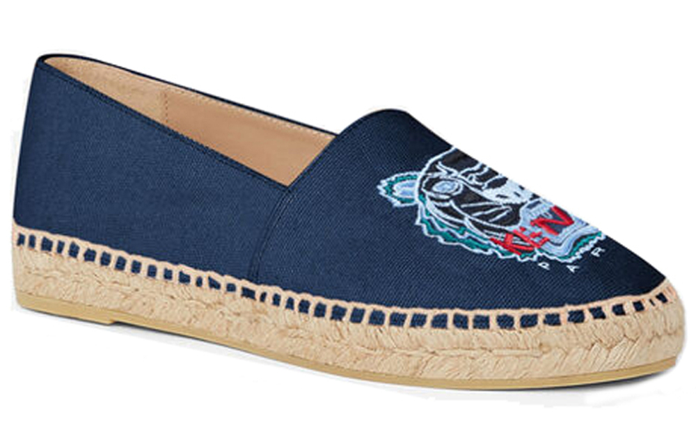 KENZO Takada Kenzo Tiger Embroidery Fashion Casual Flat Shoes Women's Blue