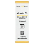 California Gold Nutrition, витамин D3, с нейтральным вкусом, 50 мкг (2000 МЕ), 30 мл (1 жидк. унция)
