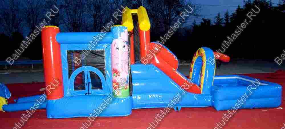 Детский надувной батут "Цирковой слоник"