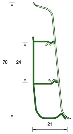 Плинтус напольный ПВХ "Деконика" 263 Клен северный 2200х70х21 мм