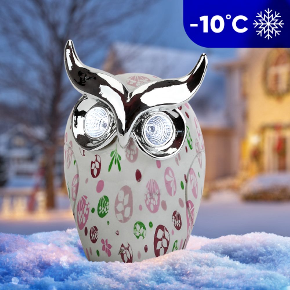 ERAFYH01-05 ЭРА Садовый светильник Филин на солнечной батарее, полистоун, 16 см