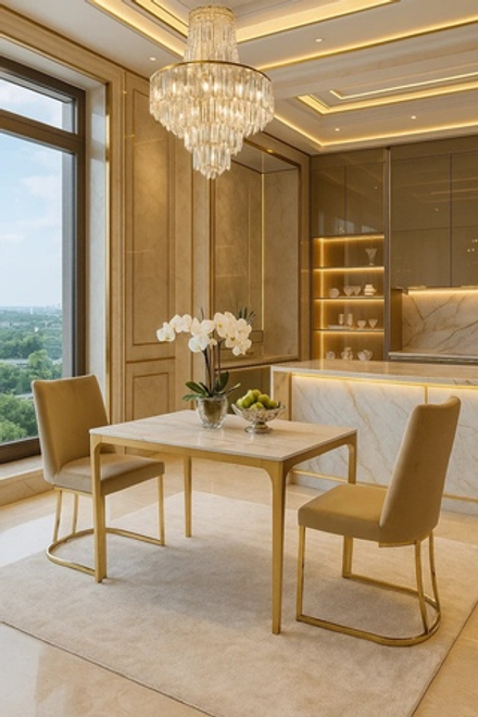 Стол обеденный Ist Casa Камео, 105х70х76 см, белый мрамор (Статуарио)