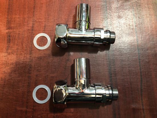 Кран для полотенцесушителя прямой 1х1/2" г/ш круглый Tim, 2 шт