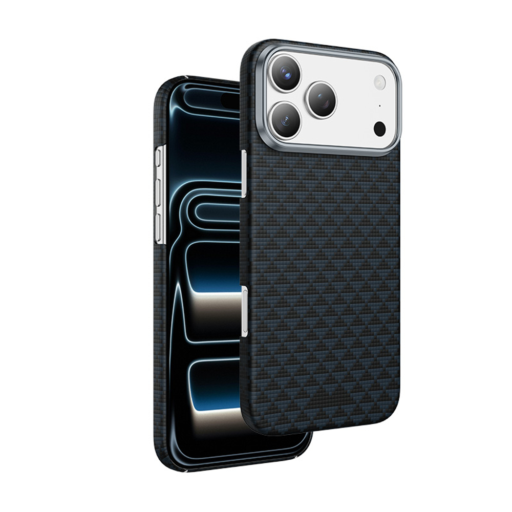 Чехол для iPhone 17 Pro Max KeepHone Kevlar Paris MagSafe Case Deep Blue