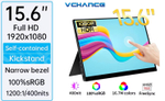 15.6" Портативный сенсорный монитор VCHANCE FHD IPS 1920x1080, 60 Гц