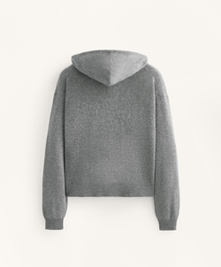 Oysho Толстовка с капюшоном из 100% кашемирового трикотажа, серый меланж