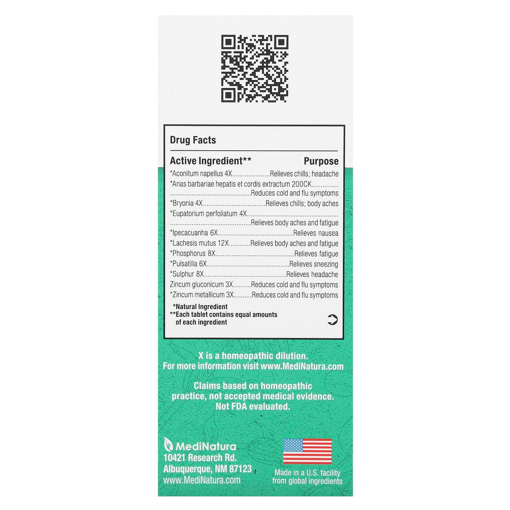 MediNatura, BHI Flu +, 100 таблеток