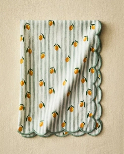 ZARA HOME КУХОННОЕ ПОЛОТЕНЦЕ ИЗ ХЛОПКА С ПРИНТОМ «ЛИМОНЫ», ЖЕЛТЫЙ