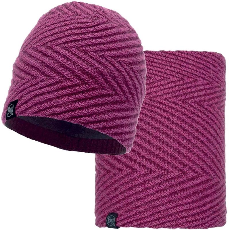 Комплект вязанные шапка и шарф Buff Knitted Polar Silja Purple Фото 1