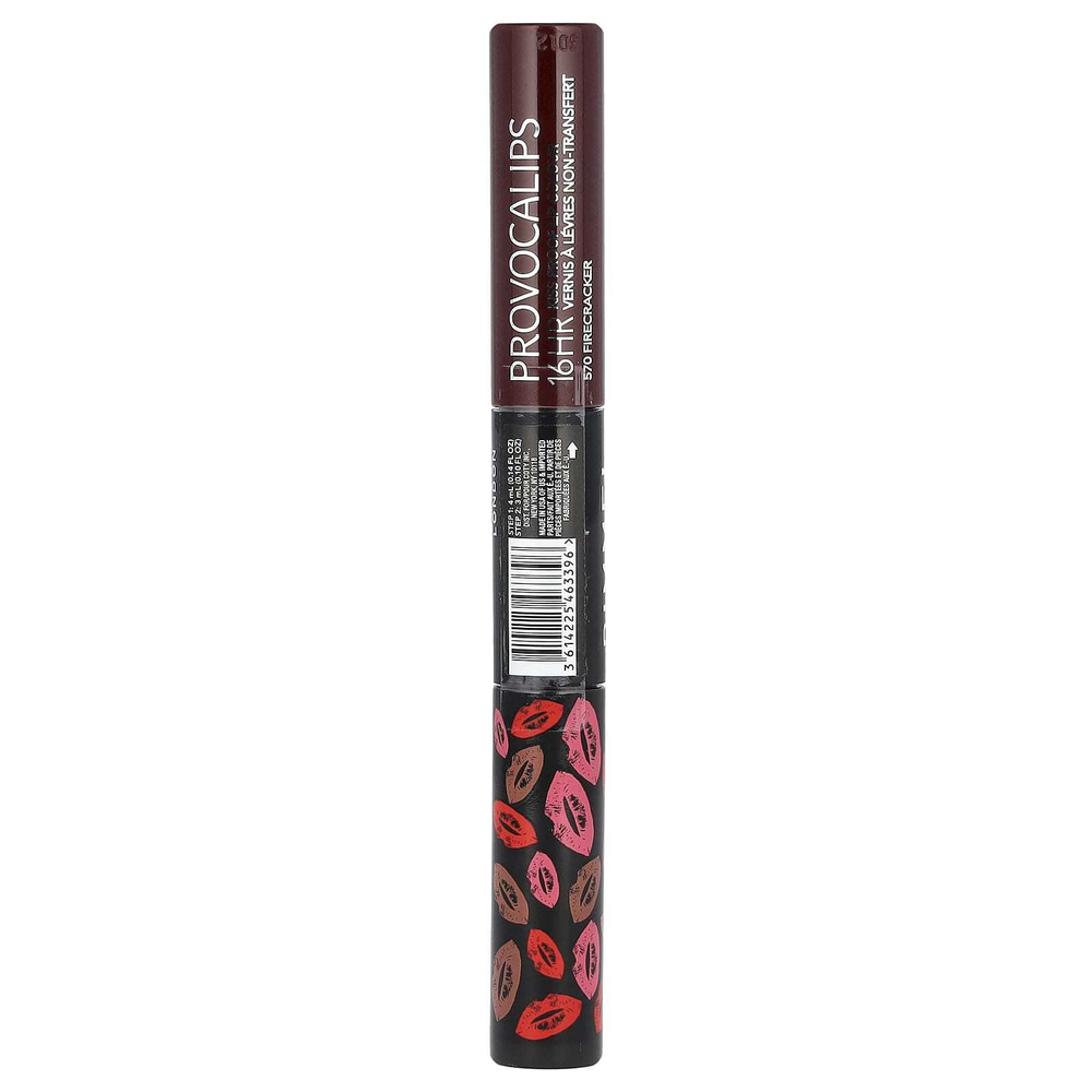 Rimmel London, Provocalips, 16HR Kiss Proof Lip Color, 570 Firecracker, 4 мл (0,14 жидк. унц.)