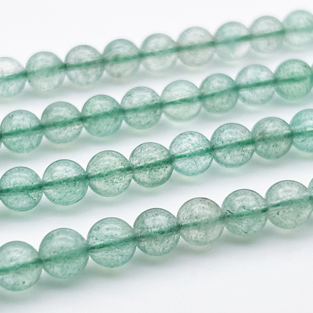 Авантюрин бусины (кварц с фукситом), диаметр около 6,5-6,7 мм, цена за 14-15 шт (1/4 нити)