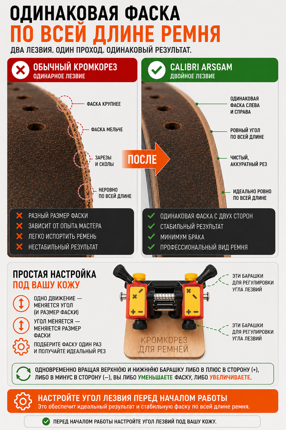 Кромкорез для кожи Calibri от ArsGam