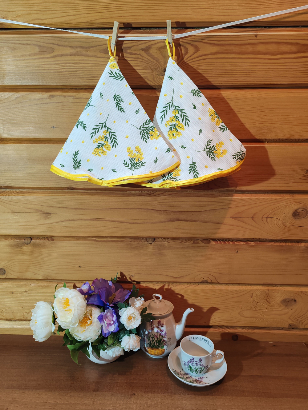 Полотенце кухонное, круглое, 2 шт, вафельное полотно