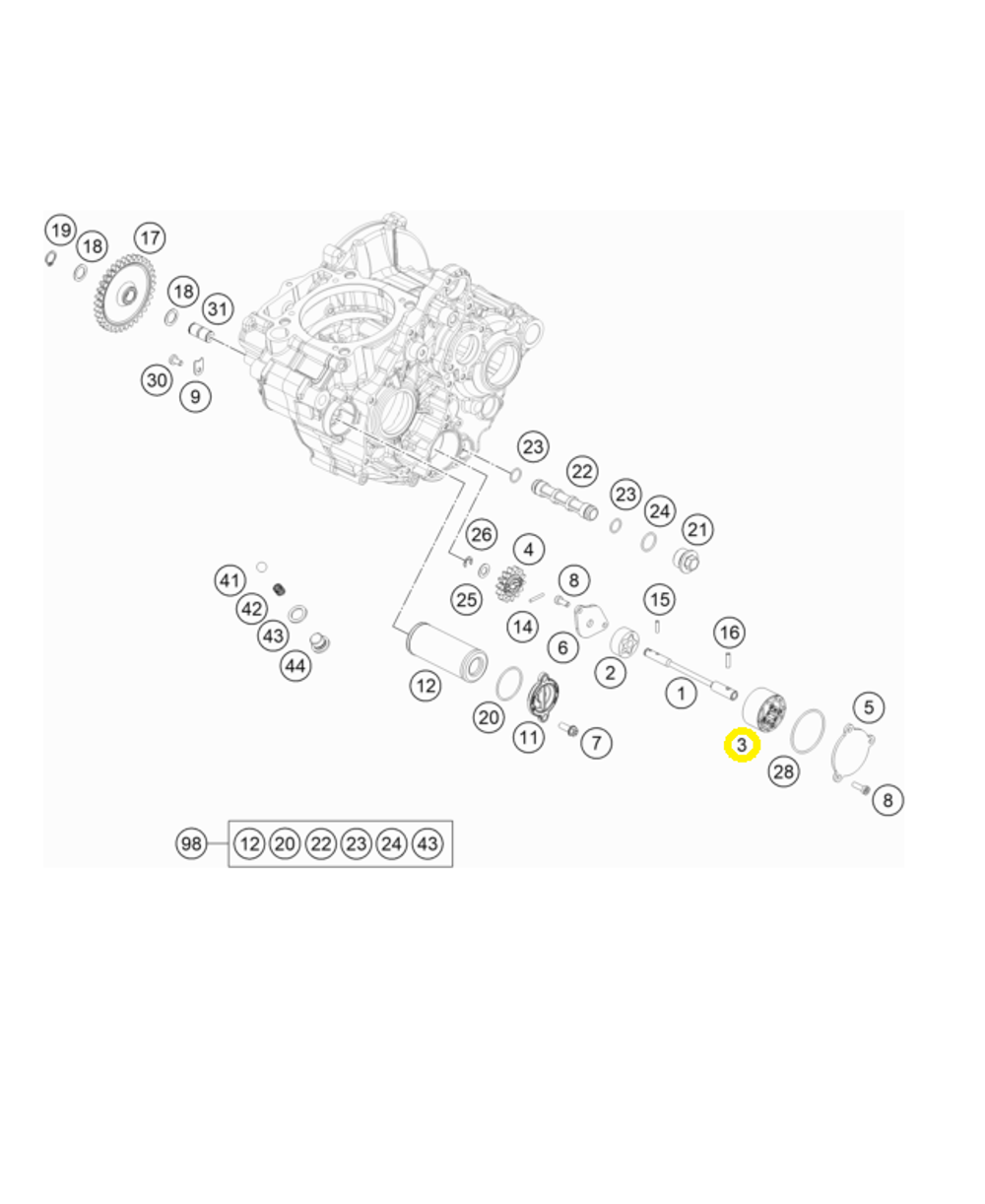Масляный насос KTM, HQV, GASGAS 22mm 250/350 4T