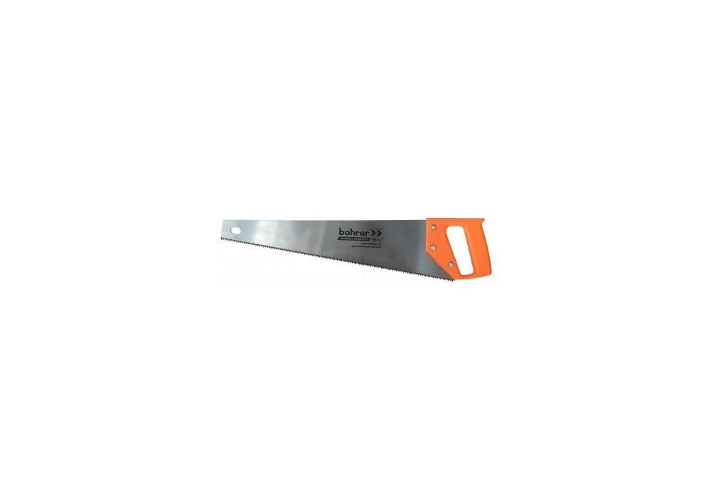 Ножовка по дереву Bohrer 450 мм (сталь 65 Mn каленные зубья 2D заточка шаг 7 TPI универсальный зу