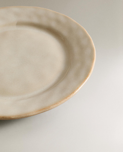 Zara Home тарелка десертная из каменной керамики, цвет кремовый, 22.5 см