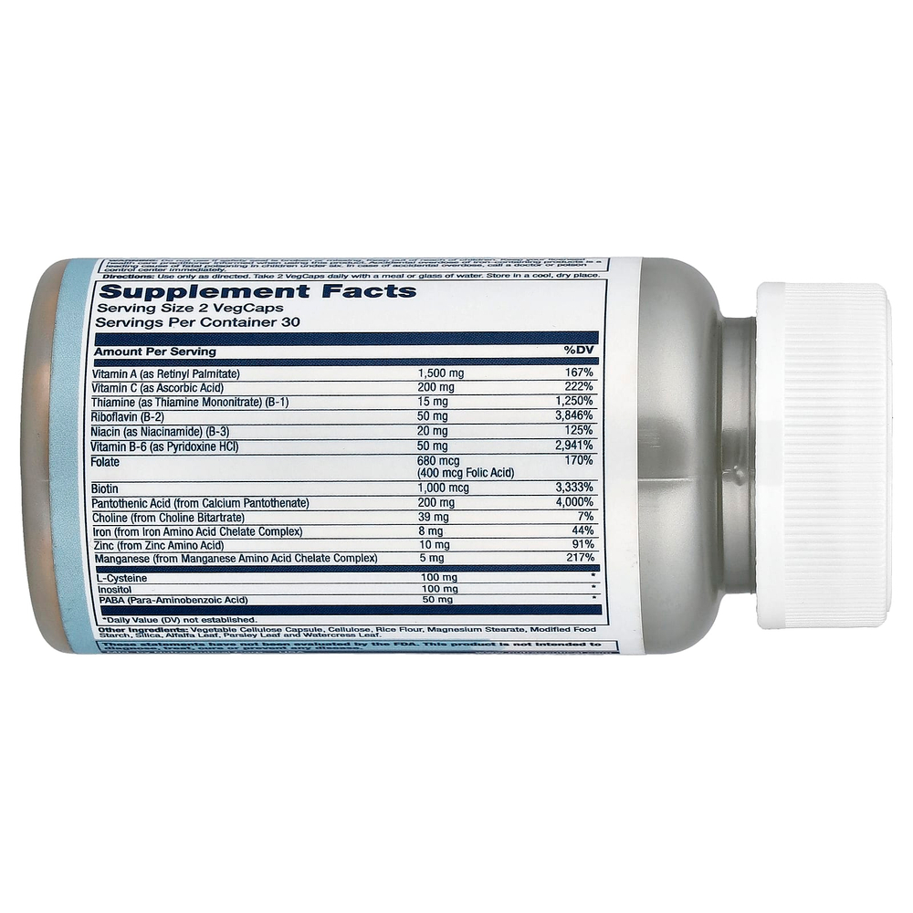 Solaray, питательные вещества для волос с L-цистеином, 60 растительных капсул