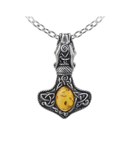 Подвеска Alchemy Gothic P728 Amber Dragon Thorhammer