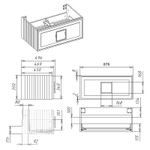 Тумба с раковиной La Fenice Cubo 90 см FNC-01-CUB-BG-90 правая, матовая синяя