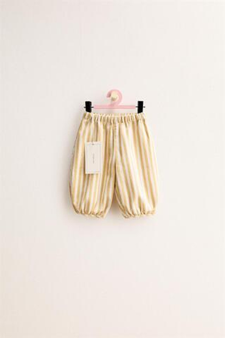 ZARA TIMELESS — БРЮКИ BAGGY ИЗ ТВИЛА В ПОЛОСКУ, ГОРЧИЧНЫЙ