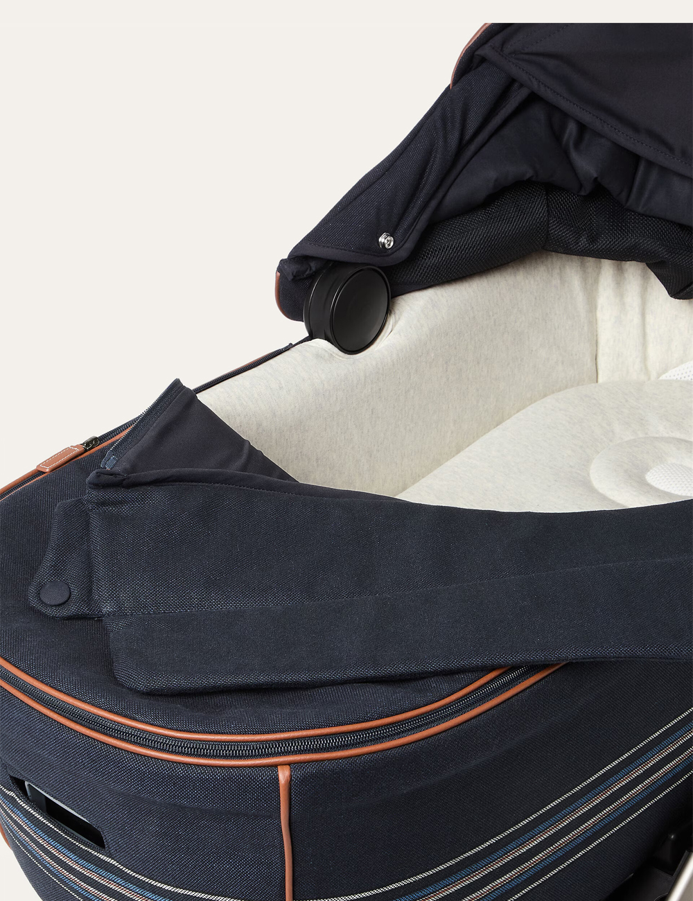 Детская Коляска Loro Piana Stroller and Bassinet "LP Canvas Dark Blue /Caramel Sugar"