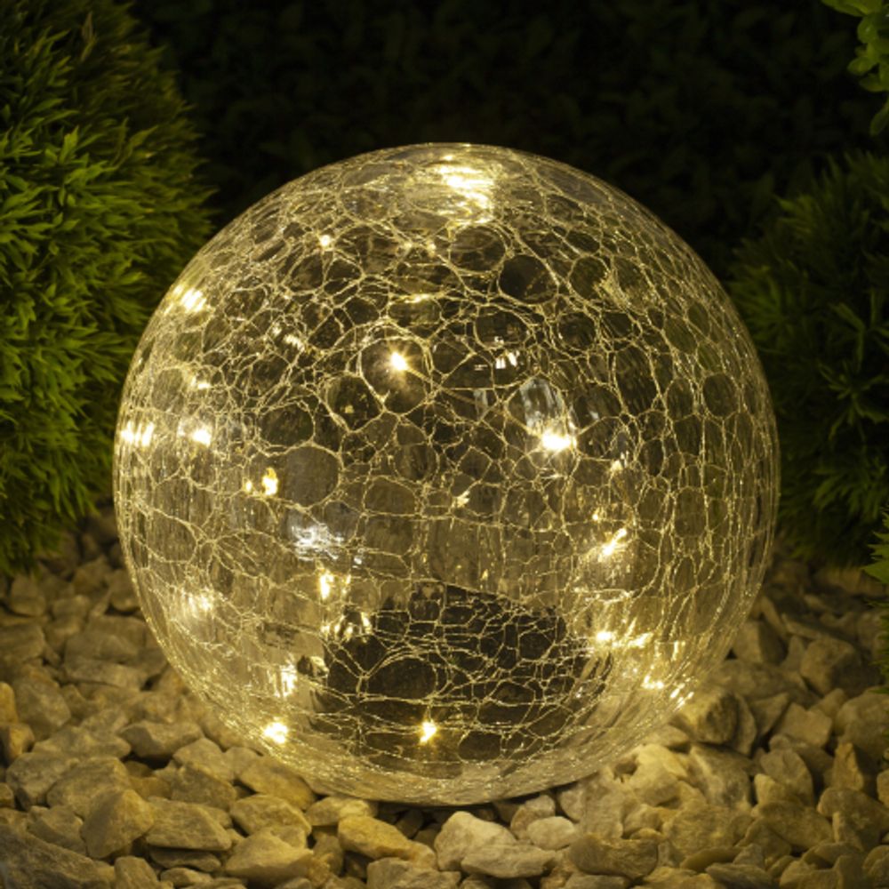 Светильник уличный ЭРА ERASF08-25 Шар на солнечной батарее 20 LED 20 cм | Садовые декоративные светильники