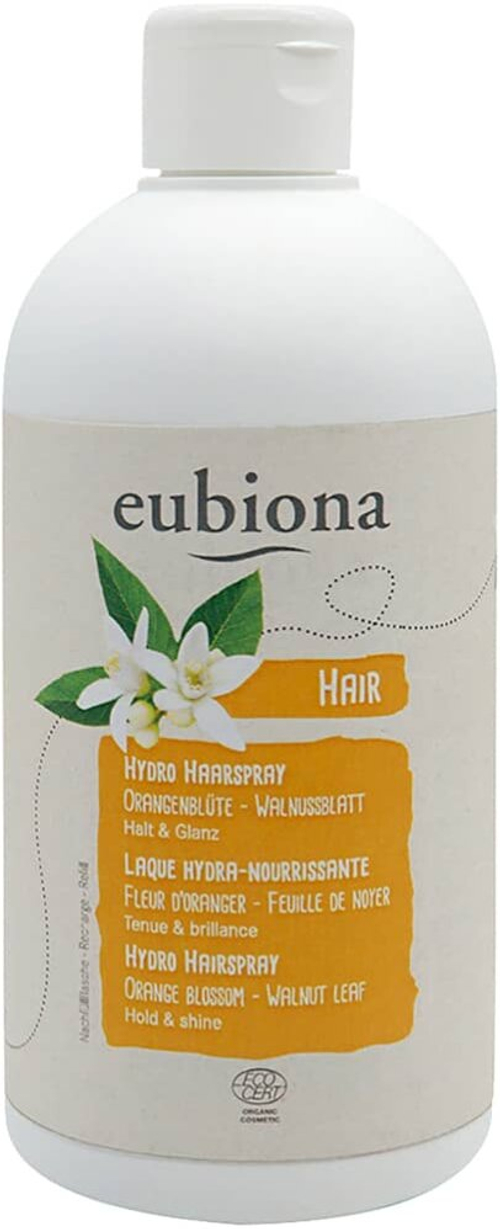 Лак для волос Eubiona Hydro с ароматом апельсинового цветка и грецкого ореха, 500 мл.