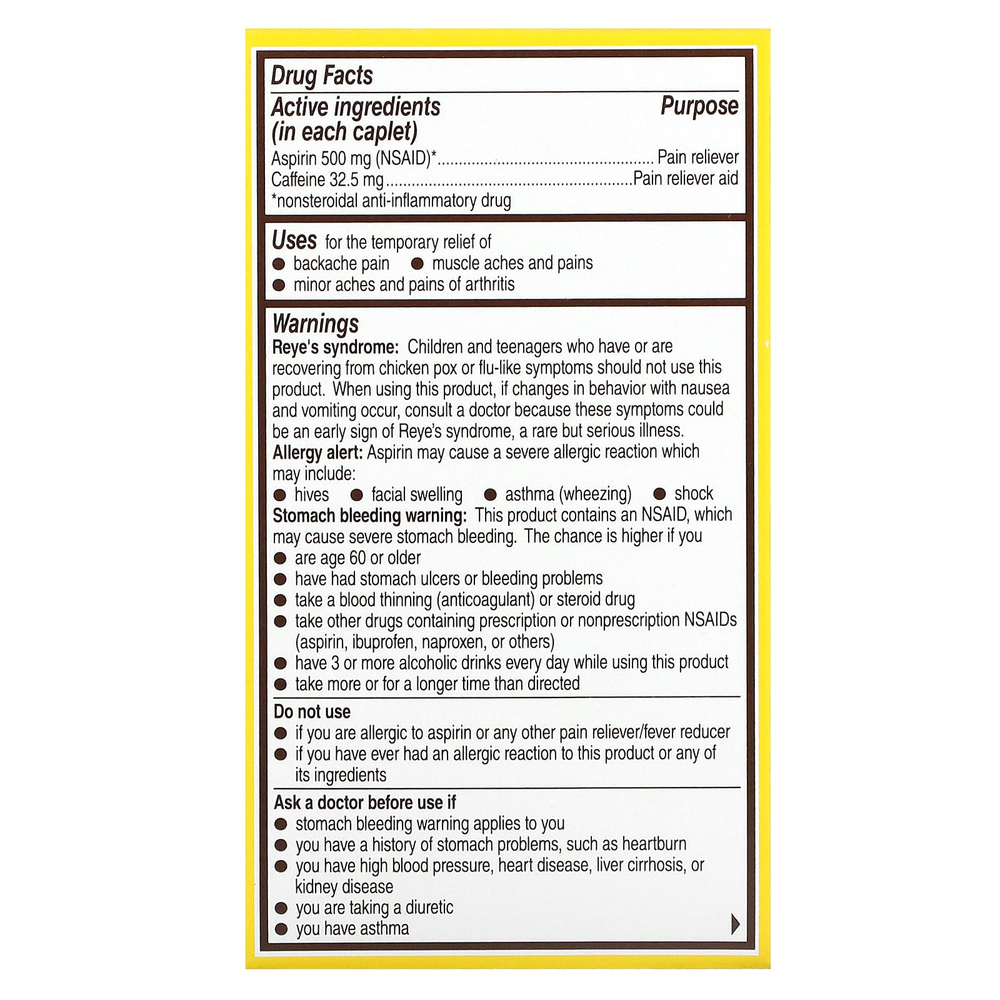 Bayer, Для спины и тела, 500 мг, 100 капсул, покрытых оболочкой