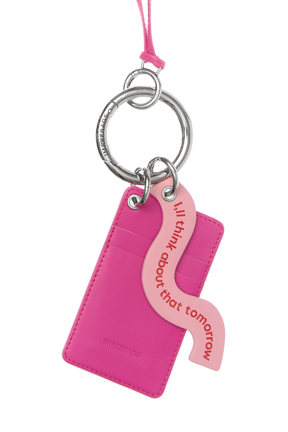 Подвеска - картхолдер с карабином PINK